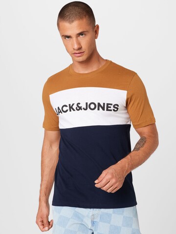 JACK & JONES Средняя посадка Футболка в Коричневый: спереди