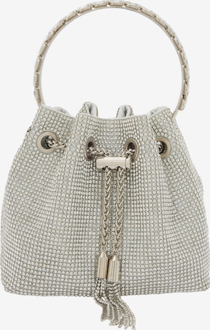 Geantă tip sac de la faina pe argintiu: față