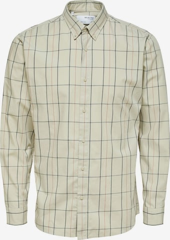 SELECTED HOMME Slim fit Button Up Shirt in Beige: front