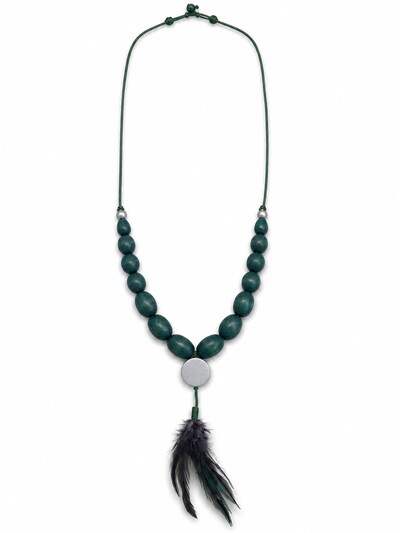 COLLEZIONE ALESSANDRO Necklace 'Feather' in Onesize in Green, Item view