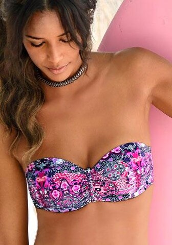 BUFFALO Bandeau Bikinitop 'Happy' in Lila: voorkant