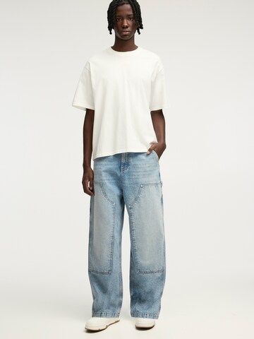 Wide Leg Jean Pull&Bear en bleu