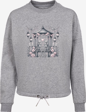 Sweat-shirt 'Skelett Paar Valentinstag' F4NT4STIC en gris : devant