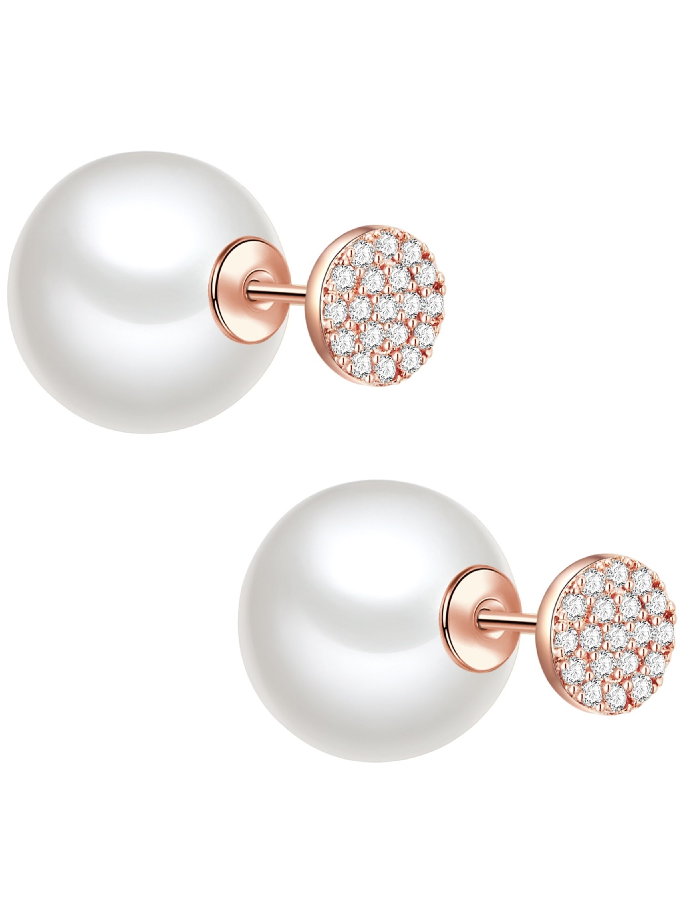 Lulu & Jane Oorbellen in Wit: voorkant