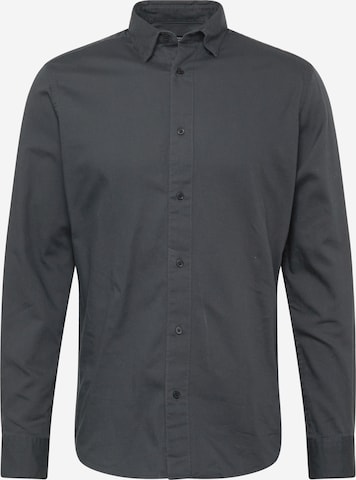 JACK & JONES Regular fit Button Up Shirt 'DALLAS' in Grey: front