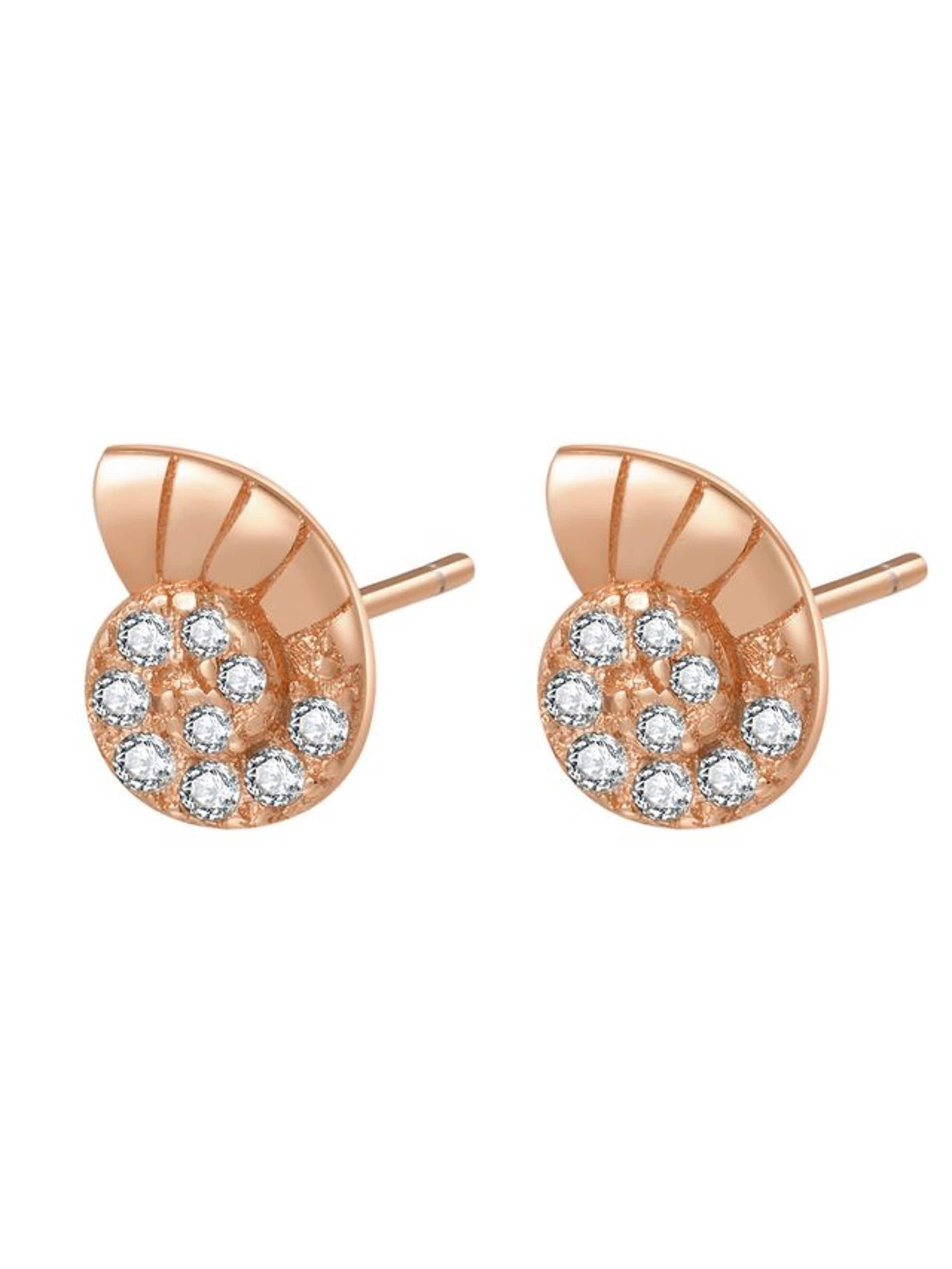 Hey Happiness Pendientes 'Nautilus Shine' en oro rosa, Vista del producto