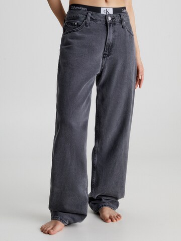 Calvin Klein Jeans Wide leg Jeans in Zwart: voorkant