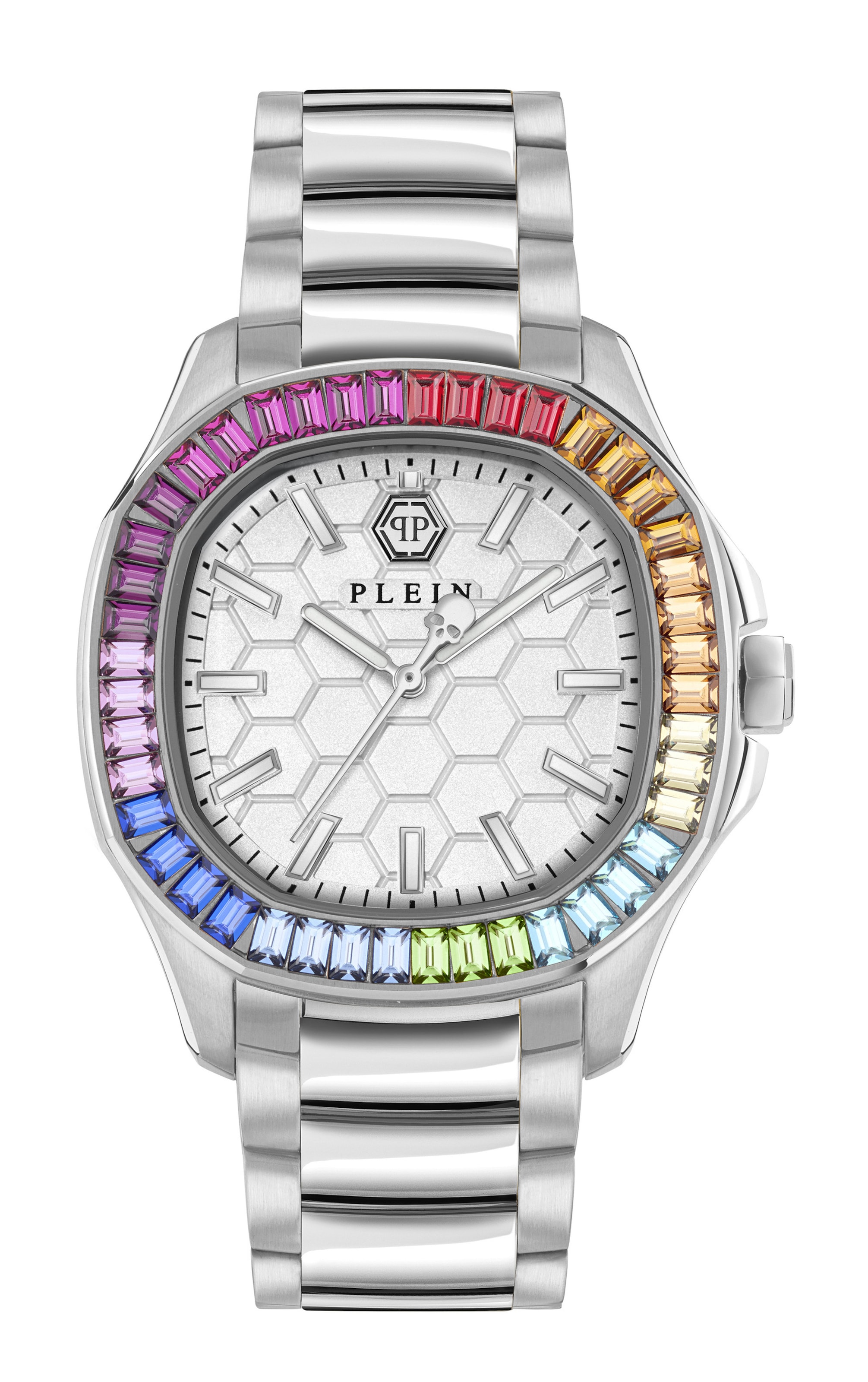 Montre à affichage analogique Philipp Plein Watches en argent : devant