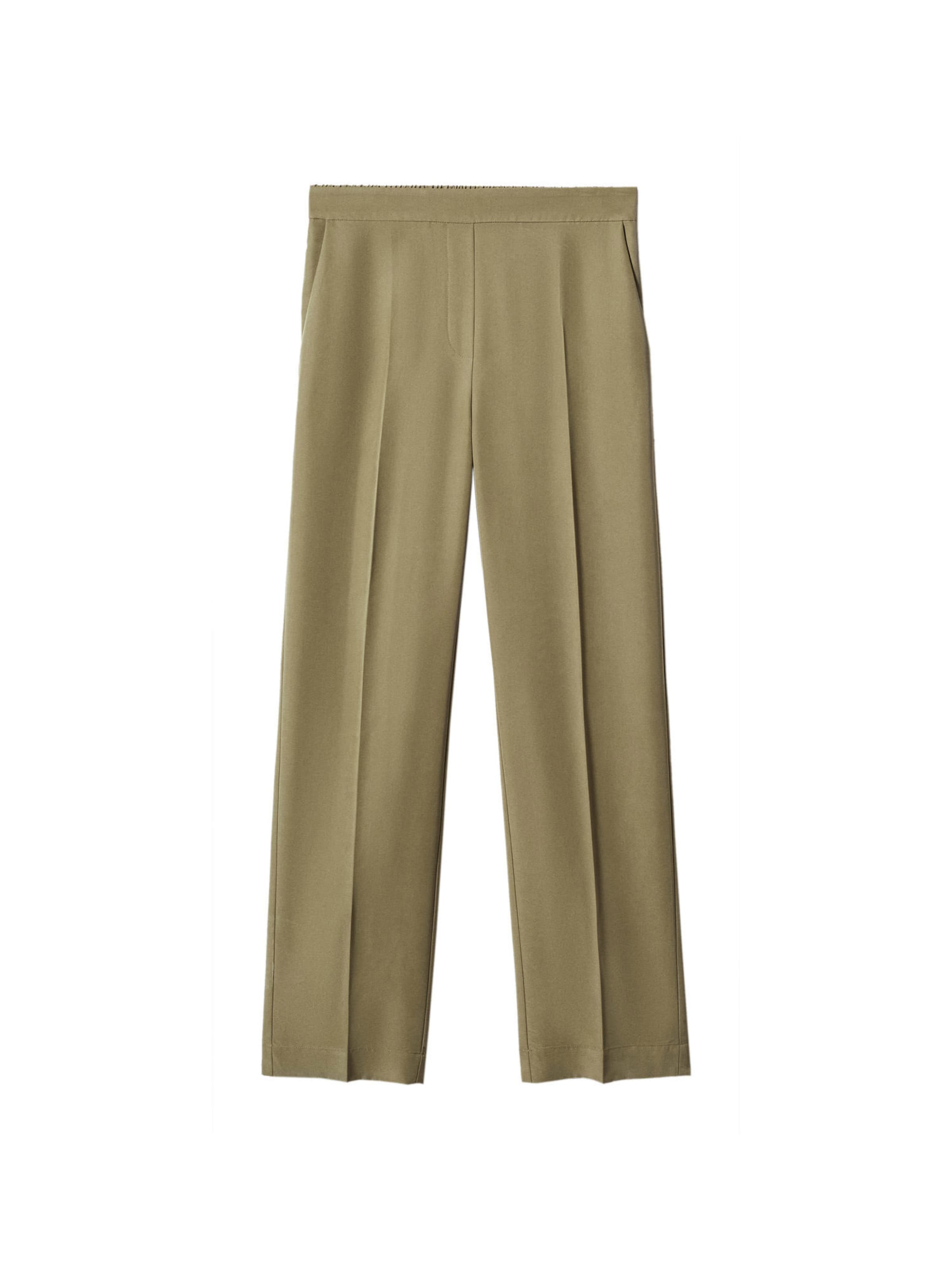 MANGO Loosefit Kalhoty s puky 'Marina' – béžová: přední strana