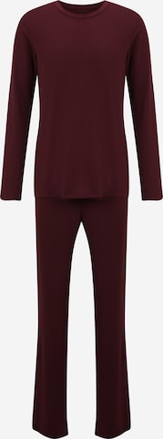 SCHIESSER - Pijama largo en rojo: frente