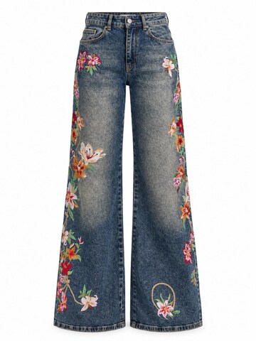 IT'S BASIC - Bootcut Vaquero 'EMBROIDERY FLARE MID RISE JEANS' en azul