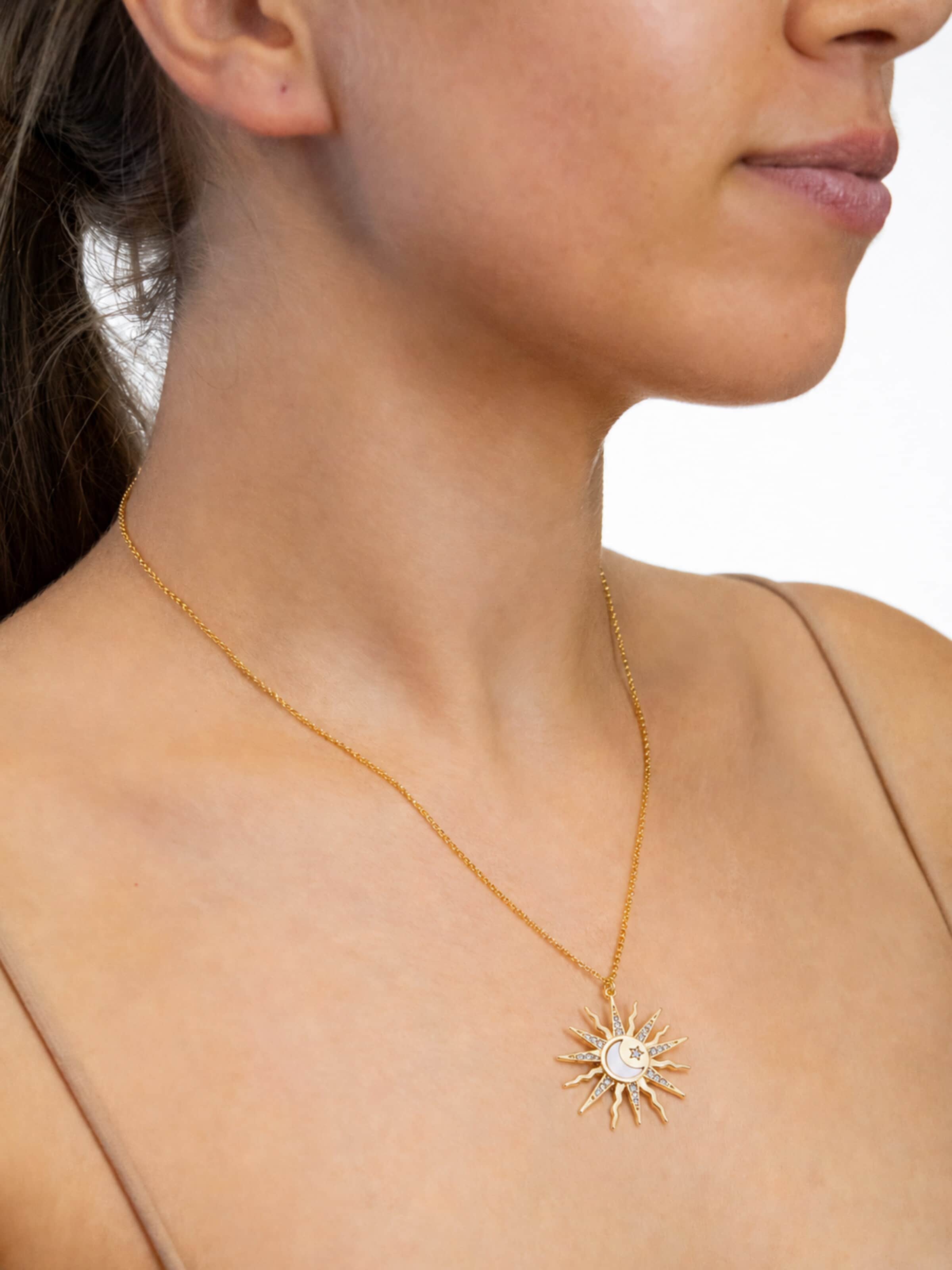 Fräulein Wunder Kette 'Susanna Sonne Gold'‌‌‌‌‌‌‌‌ in Gold: Vorderseite