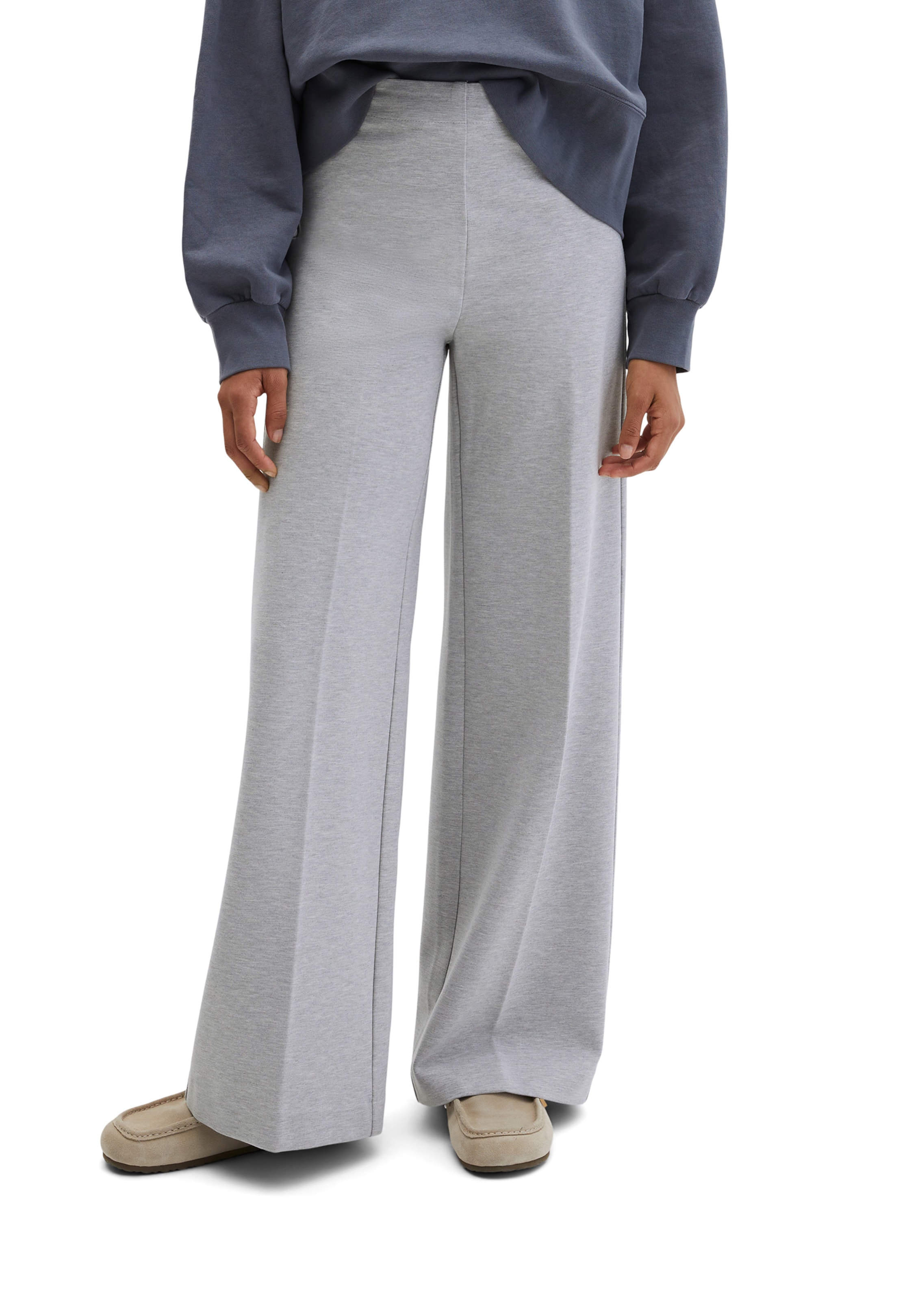 Marc O'Polo Wide leg Pantalon 'Margo' in Grijs: voorkant