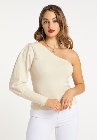 Pull-over faina en beige : devant