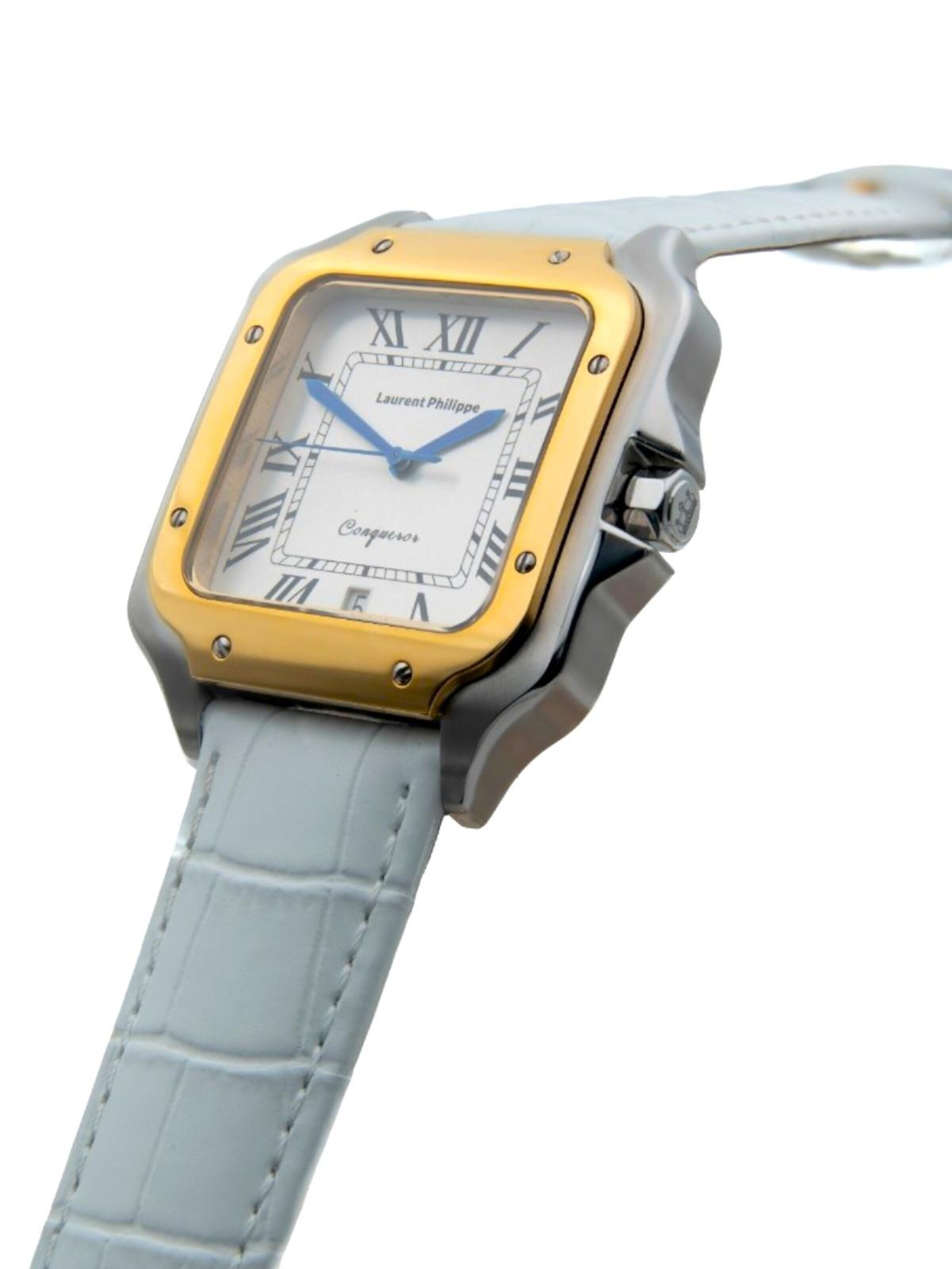 Laurent Philippe - Reloj analógico 'Conqueror Imperial Topaz – Bianco Bianco' en gris