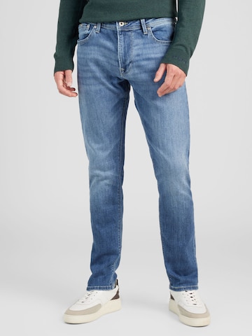 Coupe slim Jean 'STANLEY' Pepe Jeans en bleu : devant