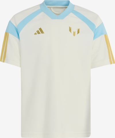 128 dydžio Sportiniai marškinėliai 'Messi House Of Tiro' iš ADIDAS PERFORMANCE, spalva – šviesiai mėlyna / aukso geltonumo spalva / vilnos balta, Prekių apžvalga