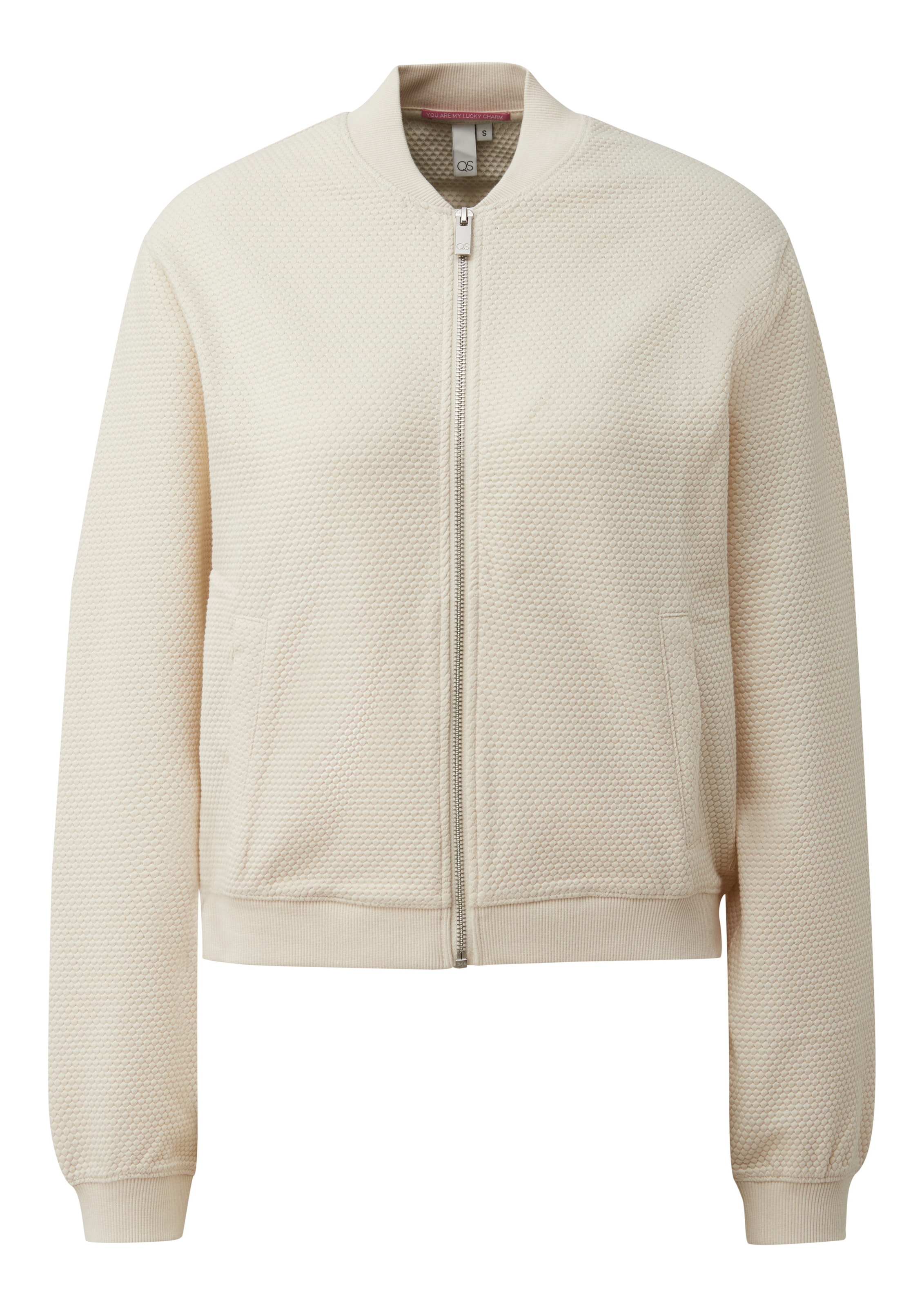 QS Veste de survêtement en L en beige clair, Vue avec produit