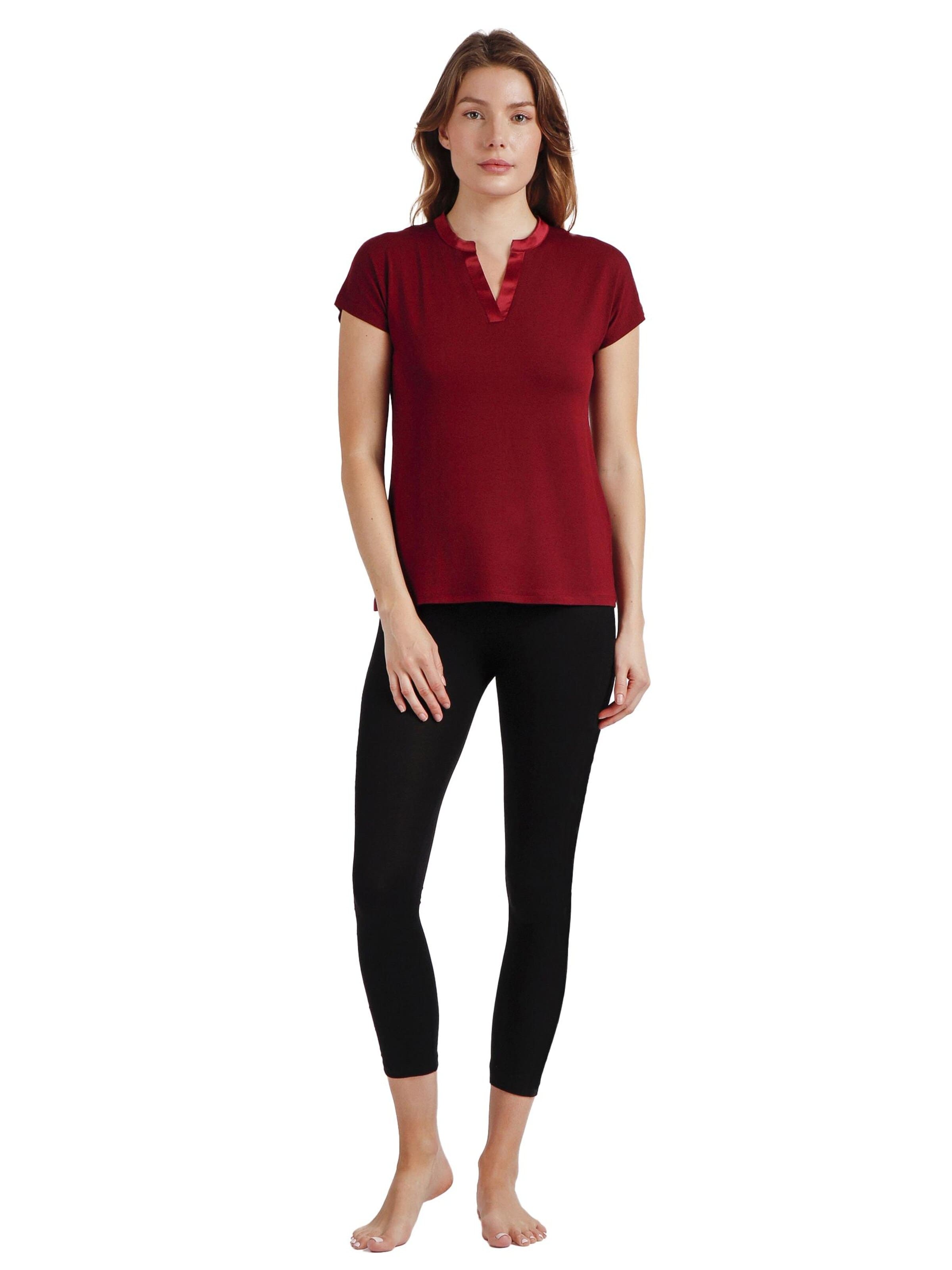 admas - Top 'ADMAS Camiseta Manga Corta Tapeta Raso para Mujer' en rojo