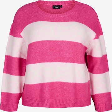 Zizzi Sweater 'MSISMO' in Pink: front
