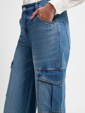 Marie Lund Wide leg Cargojeans in Blauw