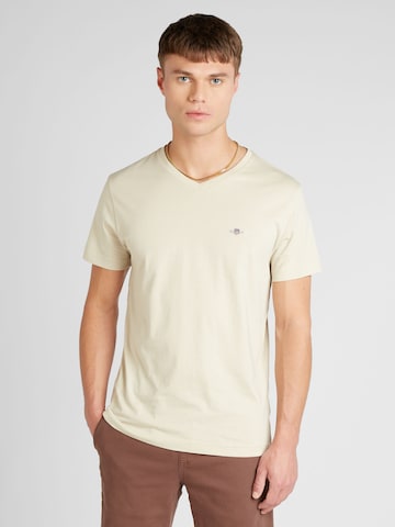 T-Shirt GANT en beige : devant