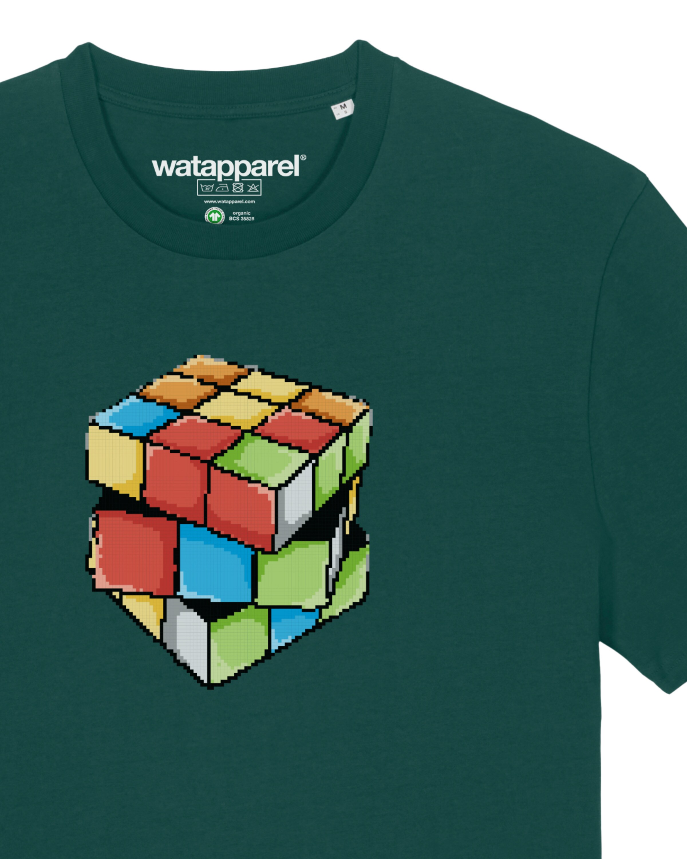 Maglietta ' Pixel Zauberwürfel ' di Watapparel in verde
