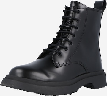 CAMPER Lace-Up Ankle Boots in Black: front