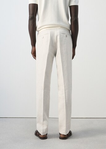MANGO MAN Regular Pleated Pants 'Hans' in Beige