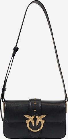 PINKO Skuldertaske 'LOVE ONE MINI SLOUCHY FL VITELLO 104340 A0QO' i sort: forside