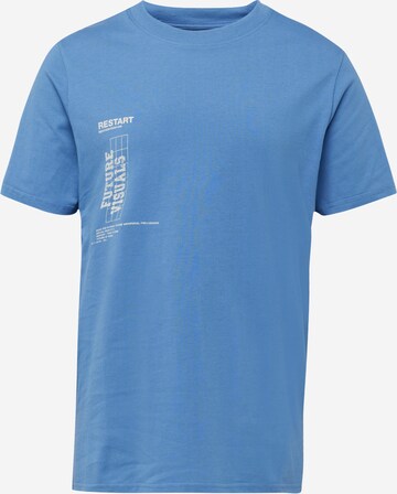 T-Shirt QS en bleu : devant