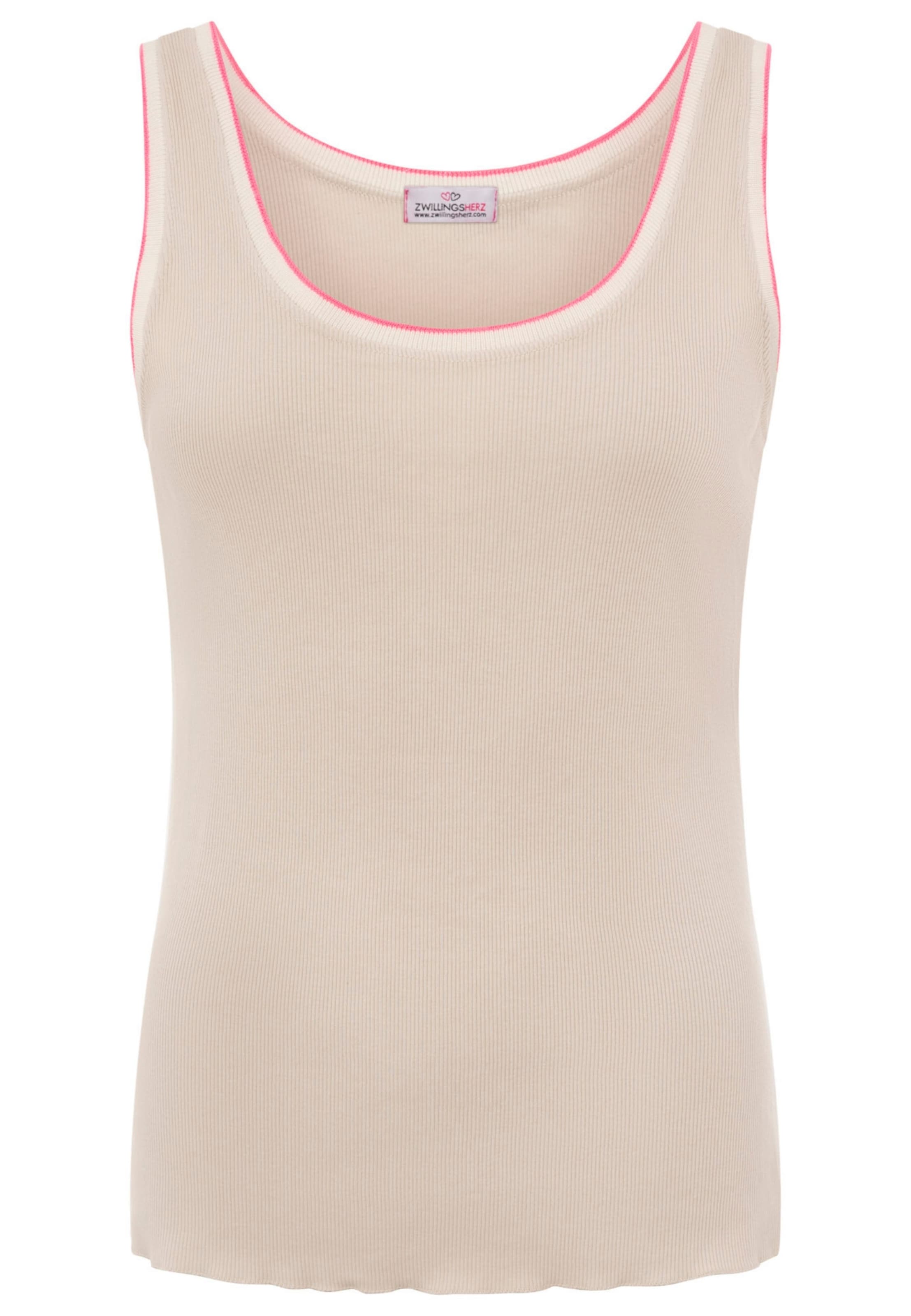 Zwillingsherz Top in Beige: front
