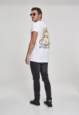 T-Shirt 'Call Me' Mister Tee en blanc