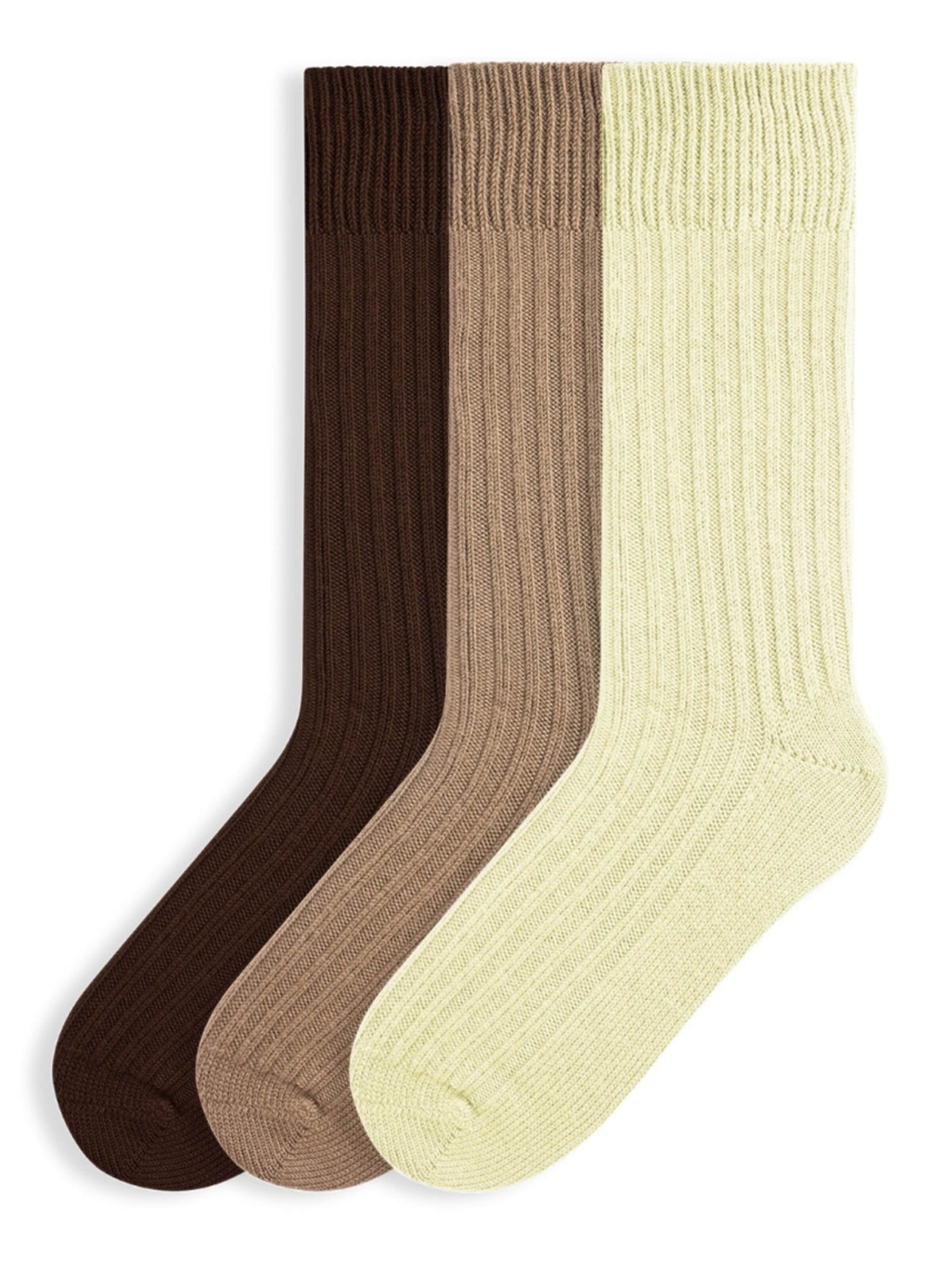 Von Jungfeld Socks 'Merino Set' in Beige: front