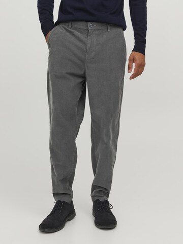 JACK & JONES Конический (Tapered) Брюки-чинос 'KARL' в Серый: спереди