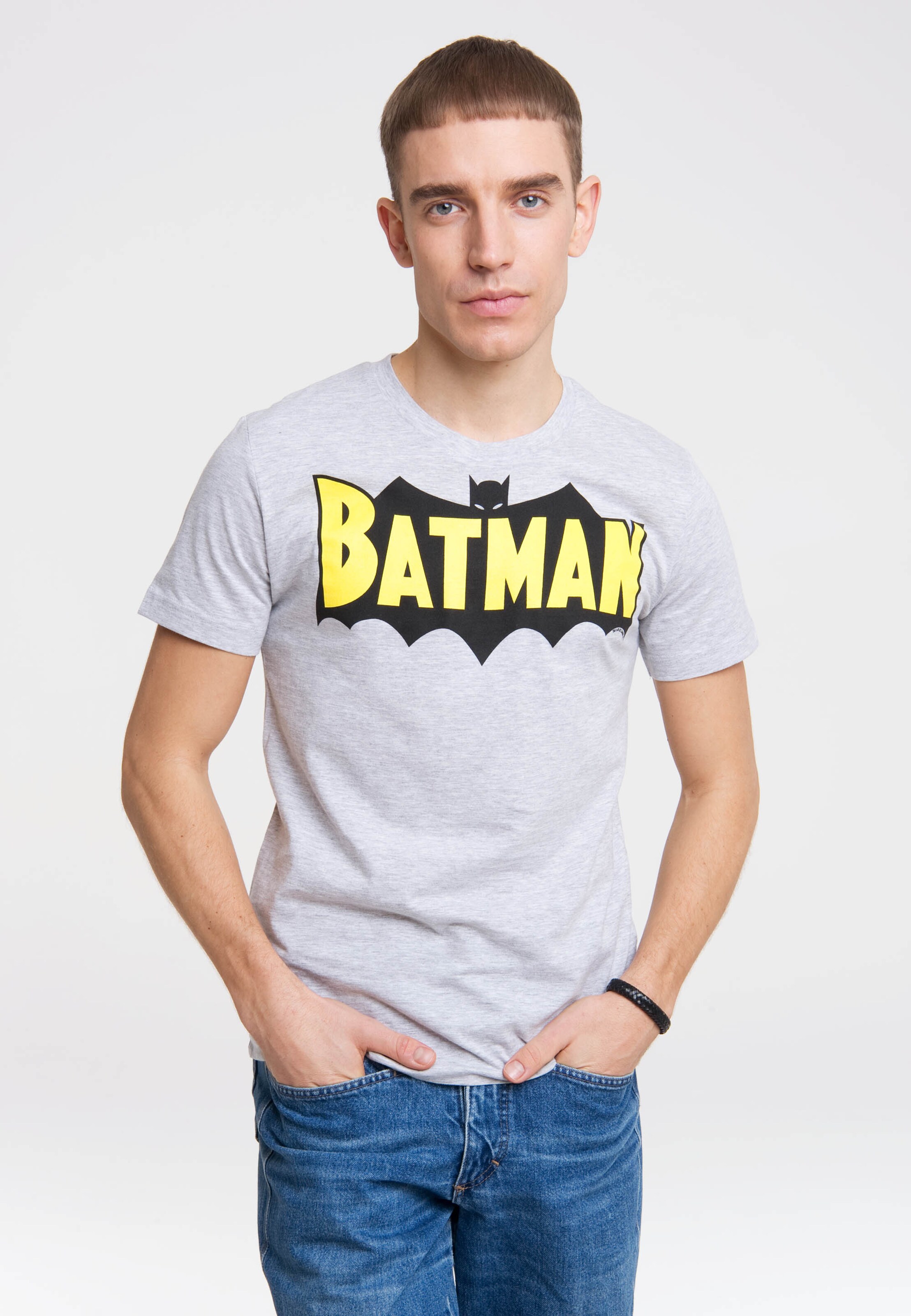 Männer Shirts LOGOSHIRT T-Shirt 'Batman' in Grau - NL64385 Männer Shirts LOGOSHIRT T-Shirt 'Batman' in Grau - NL64385