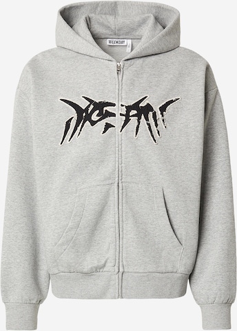 WEEKDAY Collegetakki värissä harmaa: etupuoli