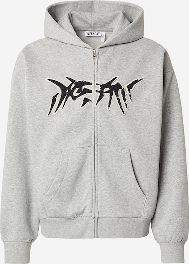 WEEKDAY Gornji dio trenirke u siva melange / crna / bijela, Pregled proizvoda