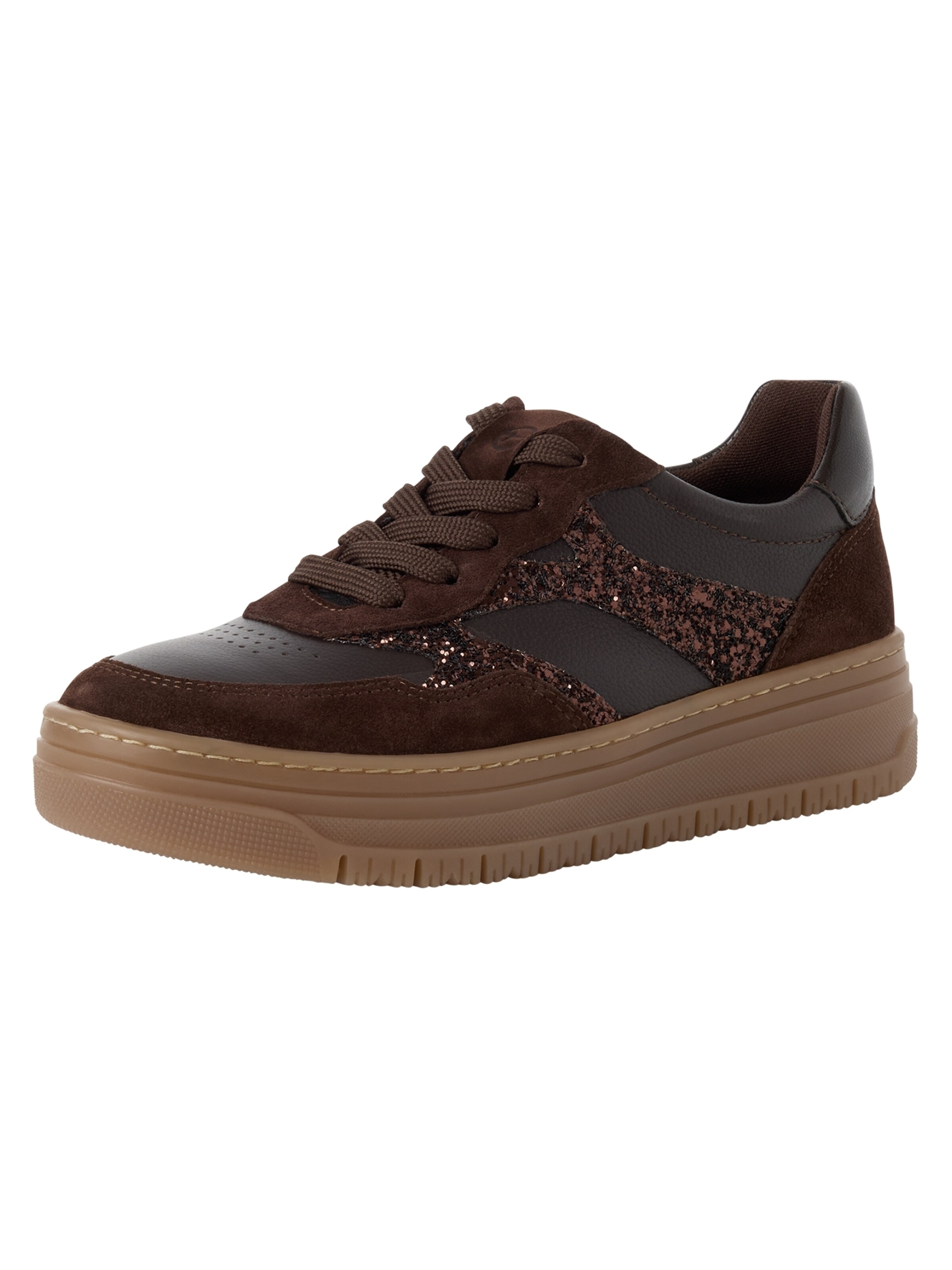 Baskets basses Tamaris en marron : devant
