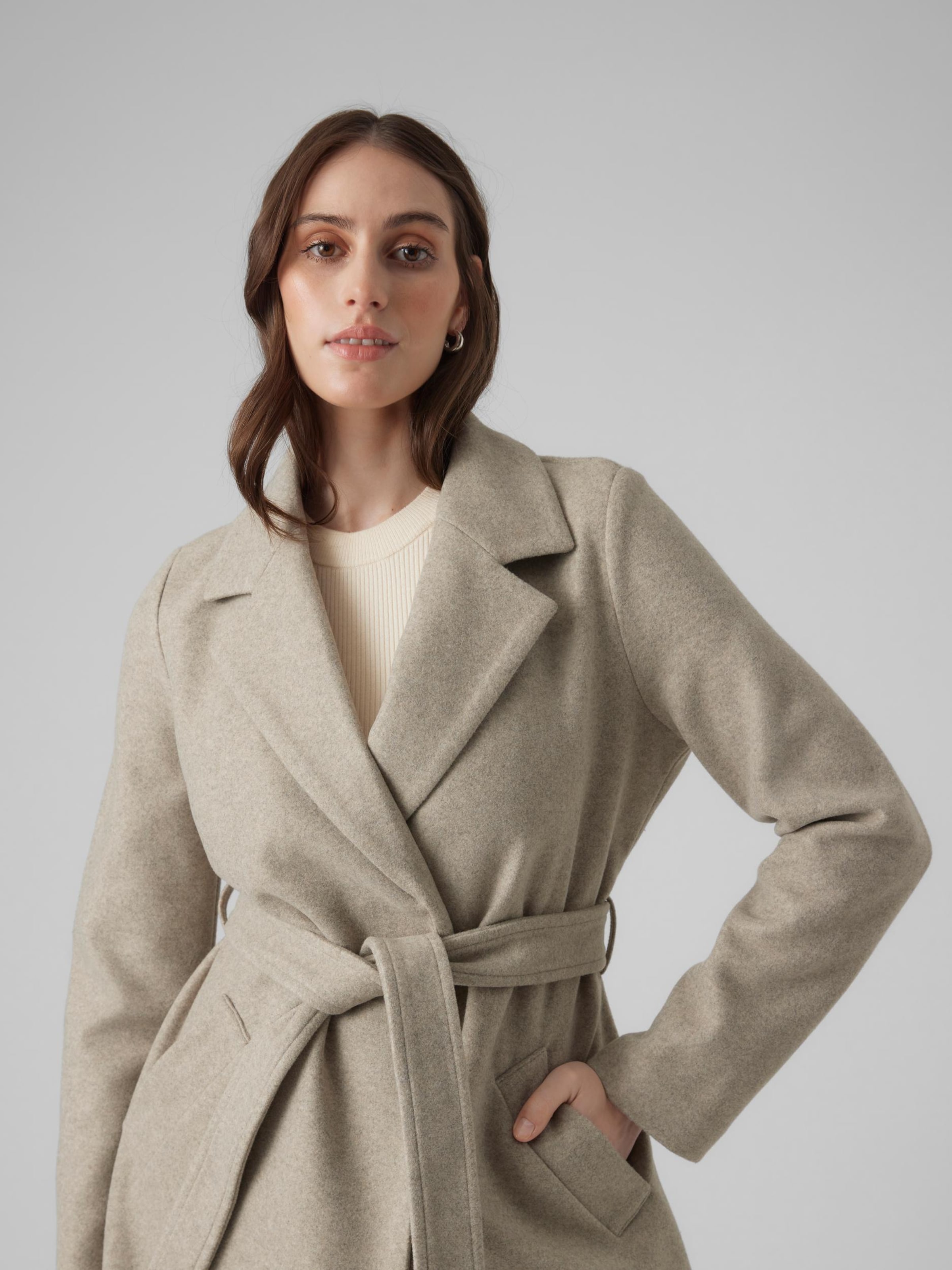 VERO MODA Between Seasons Coat VMFortuneaya in Dark Beige ABOUT YOU
