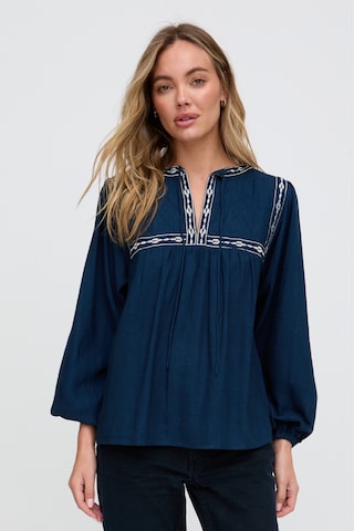 RAFFYA Blouse 'Baez Billowy' in Blue: front
