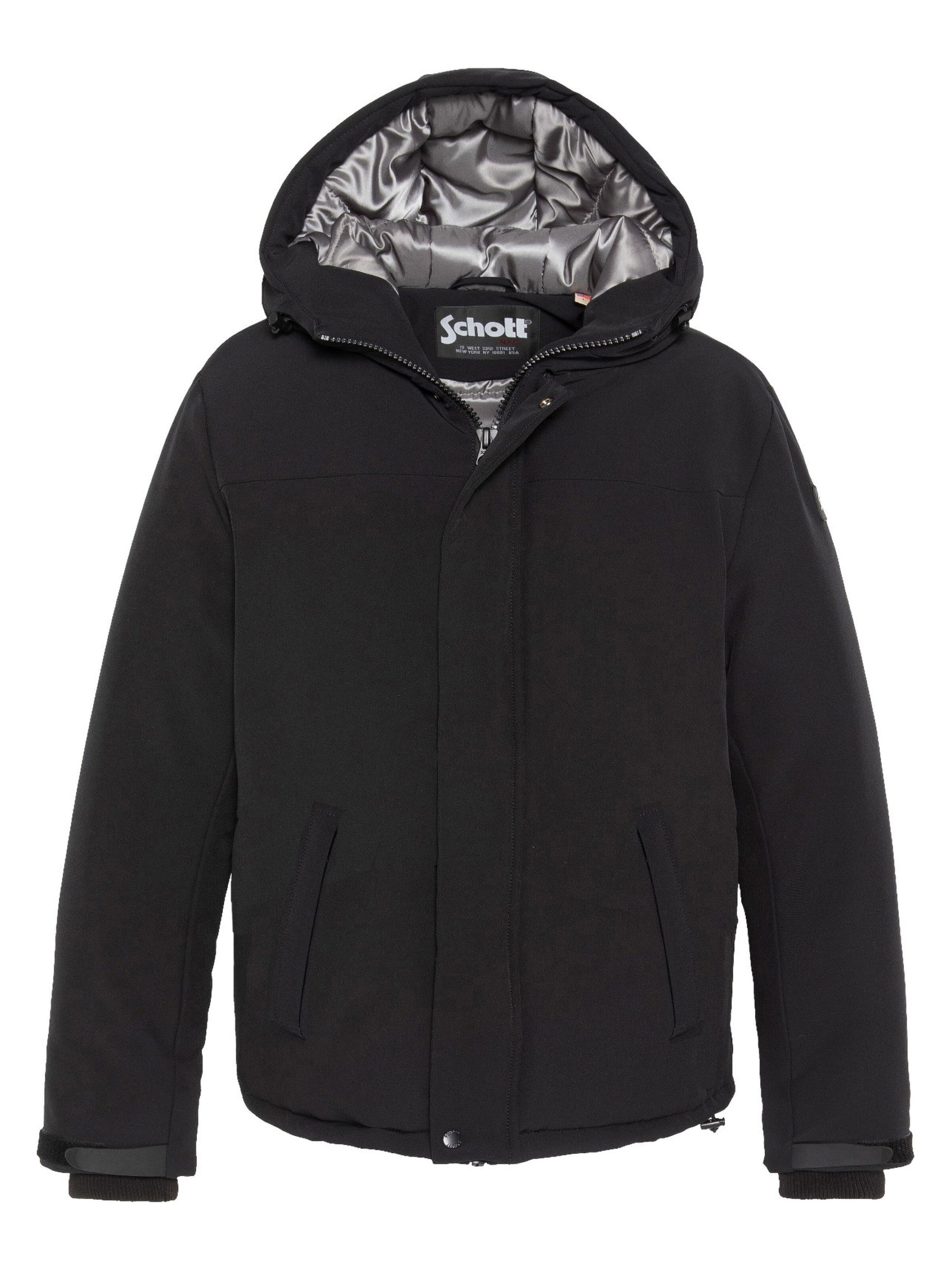 Veste mi-saison Schott NYC en noir : devant