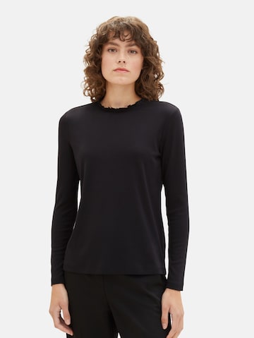 TOM TAILOR Shirt in Black: front