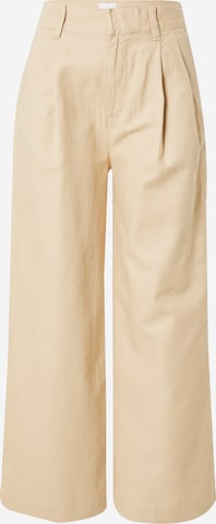 GAP Wide leg Pleat-Front Pants in Beige: front