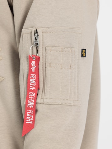 ALPHA INDUSTRIES Sweatshirt 'Emb' in Beige