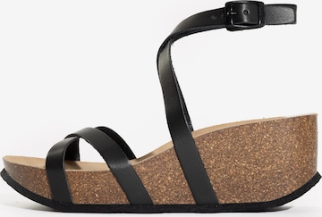 Bayton Strap sandal 'Asteria' in Black: front