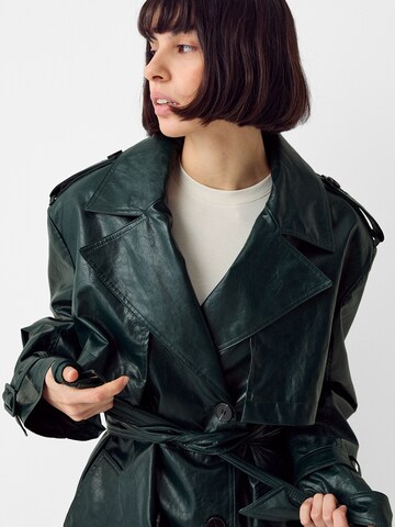 Bershka Between-Seasons Coat in Green