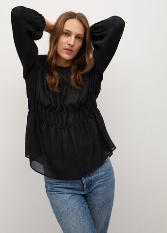 MANGO Blouse 'Tiga' in Zwart: voorkant