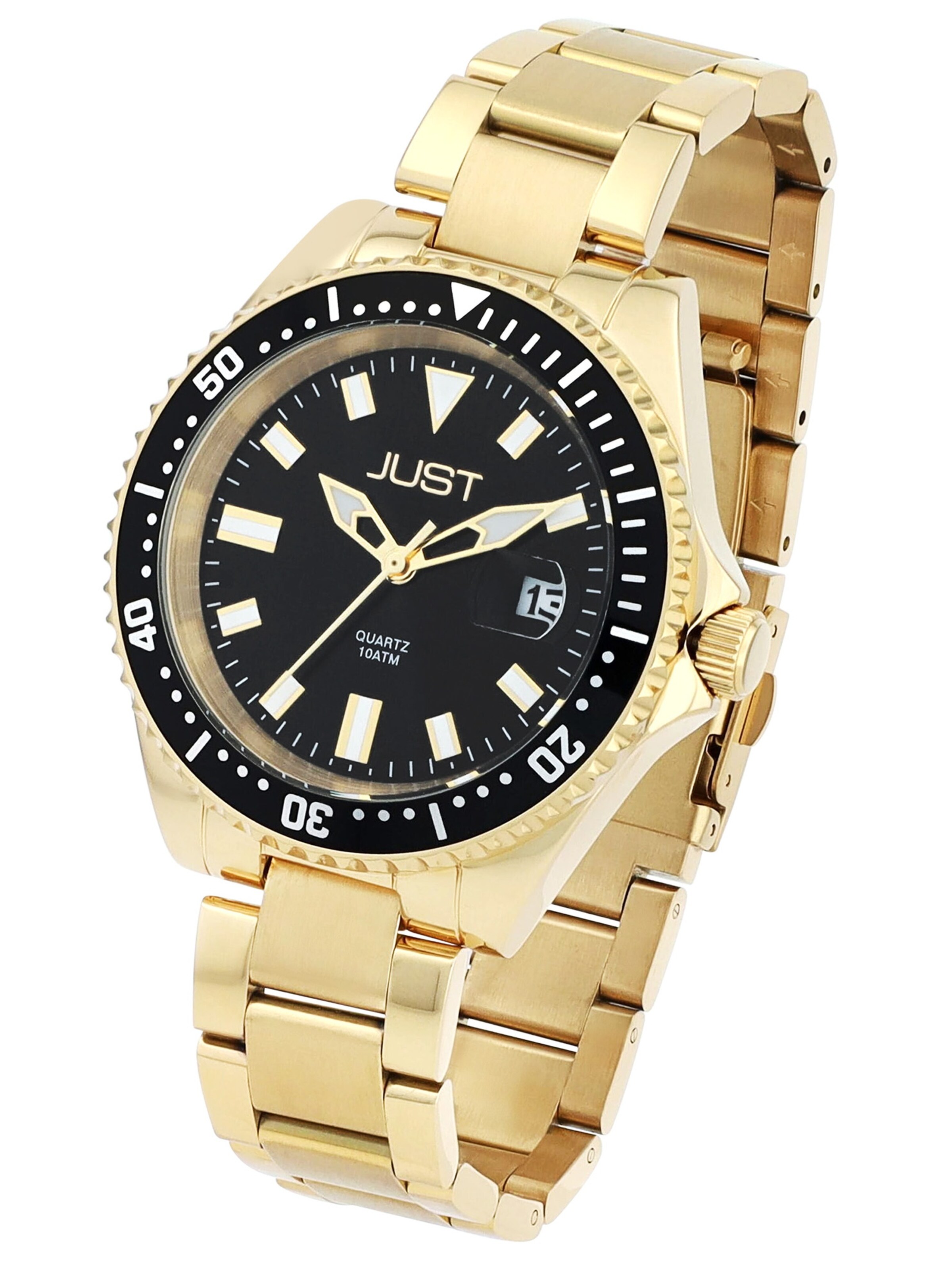 JUST Analog Watch 'Ruben, Datumsanzeige' in Gold
