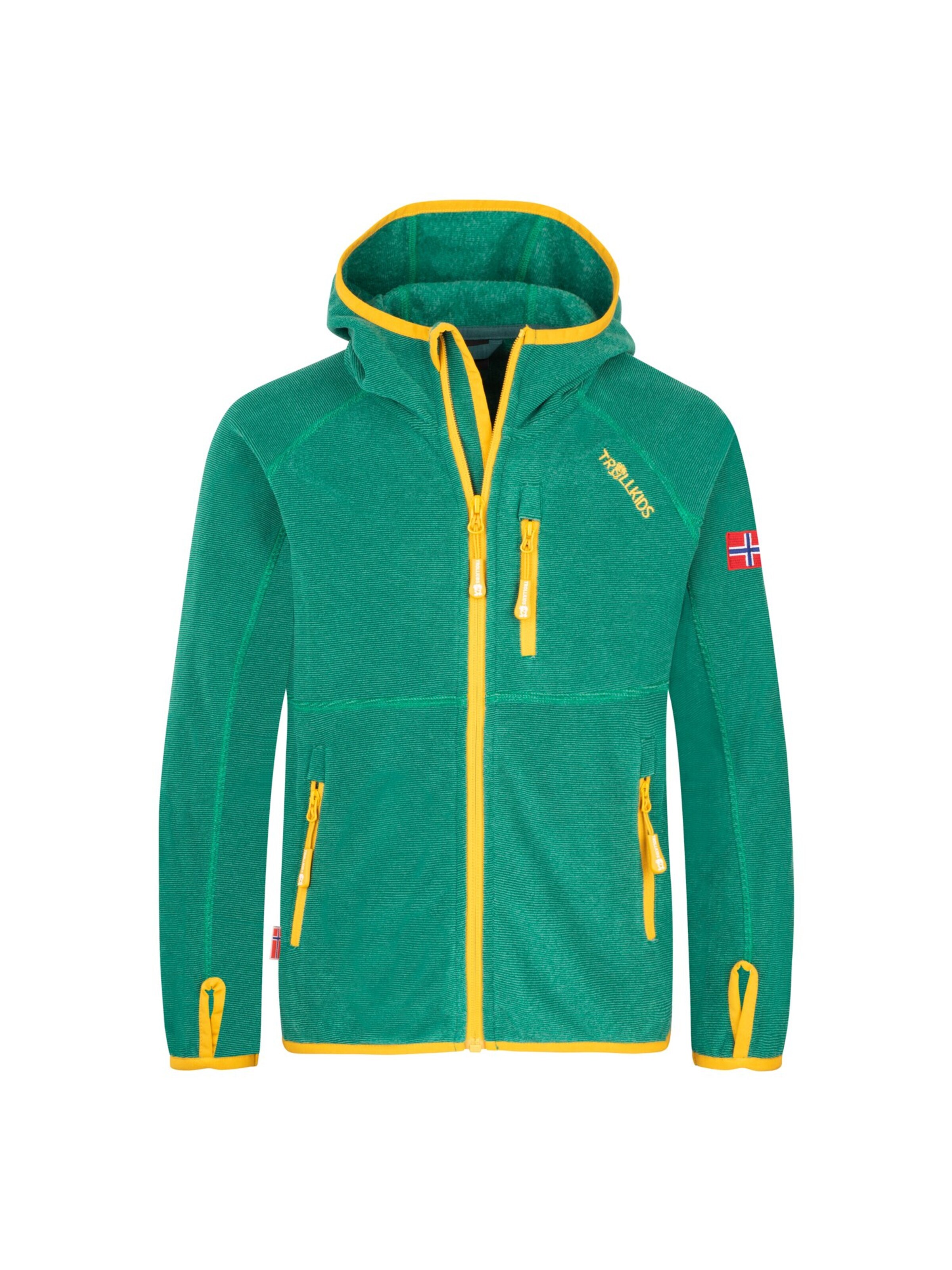 TROLLKIDS Fleece Jacket in Green: front